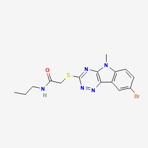 Acetamide,2-[(8-bromo-5-methyl-5H-1,2,4-triazino[5,6-B]indol-3-YL)thio]-N-propyl-