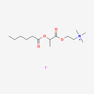 2-(1-Oxo-2-((1-oxohexyl)oxy)propoxy)-N,N,N-trimethylethanaminium iodide