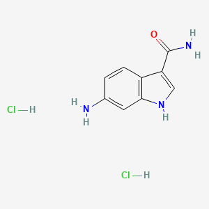 molecular formula C9H11Cl2N3O B1376612 6-amino-1H-indole-3-carboxamide dihydrochloride CAS No. 1423024-43-4