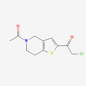 molecular formula C11H12ClNO2S B1376614 1-{5-acetyl-4H,5H,6H,7H-thieno[3,2-c]pyridin-2-yl}-2-chloroethan-1-one CAS No. 1423032-77-2