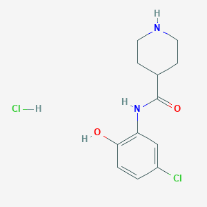 molecular formula C12H16Cl2N2O2 B1376615 盐酸N-(5-氯-2-羟苯基)哌啶-4-甲酰胺 CAS No. 1423027-20-6