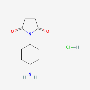 molecular formula C10H17ClN2O2 B1376626 1-(4-Aminocyclohexyl)pyrrolidine-2,5-dione hydrochloride CAS No. 1423032-27-2