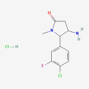4-Amino-5-(4-chloro-3-fluorophenyl)-1-methylpyrrolidin-2-one hydrochloride