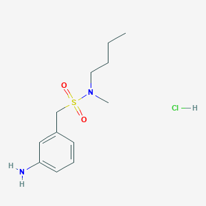 molecular formula C12H21ClN2O2S B1376643 1-(3-aminophenyl)-N-butyl-N-methylmethanesulfonamide hydrochloride CAS No. 1423031-77-9