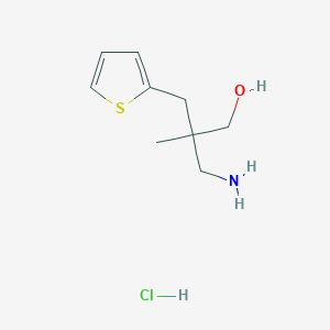 molecular formula C9H16ClNOS B1376647 3-Amino-2-methyl-2-(thiophen-2-ylmethyl)propan-1-ol hydrochloride CAS No. 1423028-68-5