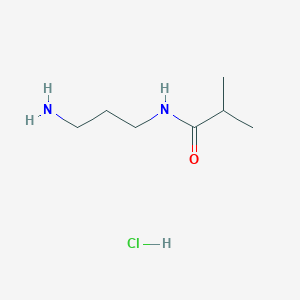 molecular formula C7H17ClN2O B1376649 N-(3-aminopropyl)-2-methylpropanamide hydrochloride CAS No. 1423032-81-8