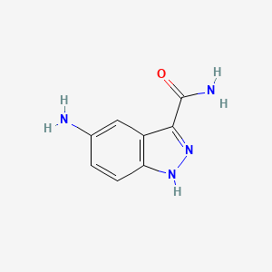 molecular formula C8H8N4O B1376662 5-氨基-1H-吲唑-3-甲酰胺 CAS No. 1249631-73-9