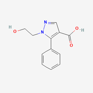 molecular formula C12H12N2O3 B1376669 1-(2-羟乙基)-5-苯基-1H-吡唑-4-羧酸 CAS No. 1292636-75-9
