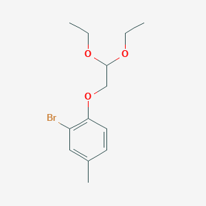 molecular formula C13H19BrO3 B1376676 2-溴-1-(2,2-二乙氧基乙氧基)-4-甲基苯 CAS No. 1379658-80-6