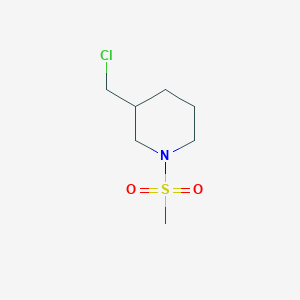 molecular formula C7H14ClNO2S B1376683 3-(氯甲基)-1-甲磺酰基哌啶 CAS No. 1082944-42-0