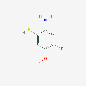 molecular formula C7H8FNOS B1376688 2-Amino-4-fluoro-5-methoxybenzene-1-thiol CAS No. 1343435-68-6