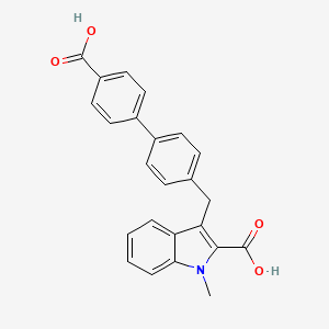 1H-Indole-2-carboxylic acid, 3-((4'-carboxy(1,1'-biphenyl)-4-yl)methyl)-1-methyl-