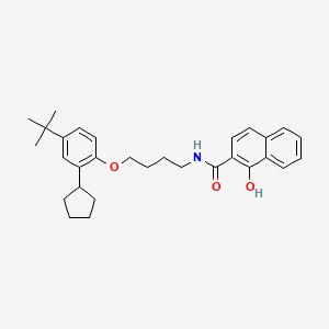 N-(4-(2-Cyclopentyl-4-(1,1-dimethylethyl)phenoxy)butyl)-1-hydroxynaphthalene-2-carboxamide