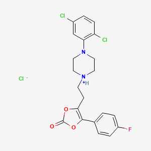 1,3-Dioxol-2-one, 5-(2-(4-(2,5-dichlorophenyl)-1-piperazinyl)ethyl)-4-(4-fluorophenyl)-, hydrochloride