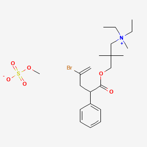 Ammonium, diethyl(2-dimethyl-3-hydroxypropyl)methyl-, methyl sulfate, 2-(2-bromoallyl)-2-phenylacetate (ester)