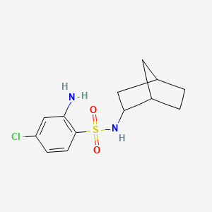 molecular formula C13H17ClN2O2S B1376700 2-amino-N-{bicyclo[2.2.1]heptan-2-yl}-4-chlorobenzene-1-sulfonamide CAS No. 1378466-85-3