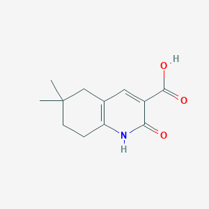 molecular formula C12H15NO3 B1376705 6,6-Dimethyl-2-oxo-1,2,5,6,7,8-hexahydroquinoline-3-carboxylic acid CAS No. 1342675-19-7