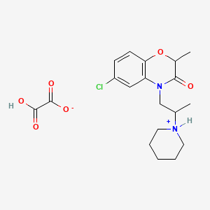 molecular formula C19H25ClN2O6 B13767058 4H-1,4-Benzoxazin-3-one, 2,3-dihydro-6-chloro-2-methyl-4-(2-piperidinopropyl)-, oxalate CAS No. 57462-94-9