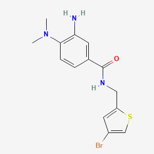molecular formula C14H16BrN3OS B1376707 3-amino-N-[(4-bromothiophen-2-yl)methyl]-4-(dimethylamino)benzamide CAS No. 1408589-53-6