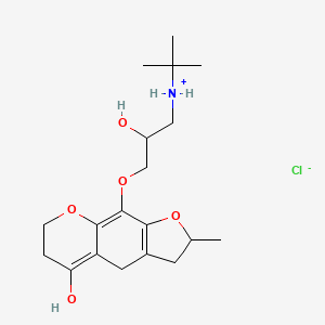 5H-Furo(3,2-g)(1)benzopyran, 2,3,6,7-tetrahydro-9-(3-(tert-butylamino)-2-hydroxypropoxy)-4-hydroxy-7-methyl-, hydrochloride