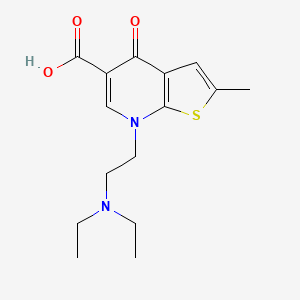 molecular formula C15H20N2O3S B13767171 7-(2-(Diethylamino)ethyl)-2-methyl-4-oxo-4,7-dihydrothieno[2,3-B]pyridine-5-carboxylic acid CAS No. 67637-82-5