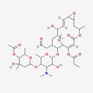 Leucomycin V, 2,3-dihydro-12,13-epoxy-12,13-dihydro-, 4B-acetate 3-propanoate