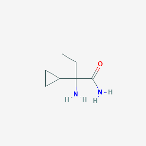molecular formula C7H14N2O B1376727 2-Amino-2-cyclopropylbutanamide CAS No. 1498031-35-8
