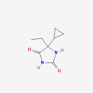 molecular formula C8H12N2O2 B1376728 5-Cyclopropyl-5-ethylimidazolidine-2,4-dione CAS No. 90197-34-5