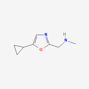 molecular formula C8H12N2O B1376730 [(5-Cyclopropyl-1,3-oxazol-2-yl)methyl](methyl)amine CAS No. 1423034-55-2