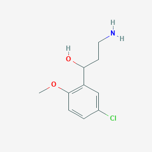 molecular formula C10H14ClNO2 B1376731 3-Amino-1-(5-chloro-2-methoxyphenyl)propan-1-ol CAS No. 1226423-11-5