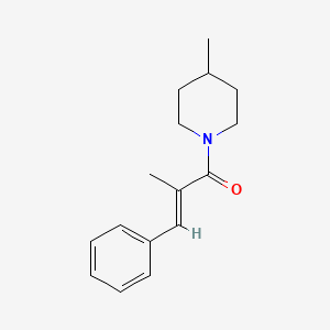 molecular formula C16H21NO B13767315 Piperidine,4-methyl-1-(2-methyl-1-oxo-3-phenyl-2-propenyl)-(9ci) 