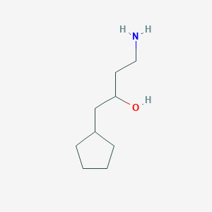 molecular formula C9H19NO B1376732 4-氨基-1-环戊基丁醇-2 CAS No. 1447967-16-9