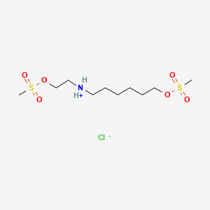 molecular formula C10H24ClNO6S2 B13767329 6-((2-Hydroxyethyl)amino)-1-hexanol dimethanesulfonate hydrochloride CAS No. 61556-91-0