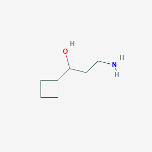 molecular formula C7H15NO B1376733 3-Amino-1-cyclobutylpropan-1-ol CAS No. 1447967-21-6