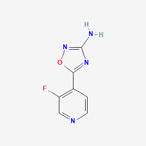 molecular formula C7H5FN4O B1376739 5-(3-Fluoropyridin-4-yl)-1,2,4-oxadiazol-3-amine CAS No. 1490982-51-8