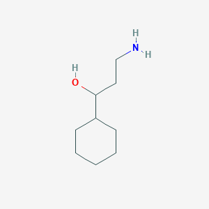 molecular formula C9H19NO B1376742 3-Amino-1-cyclohexylpropan-1-ol CAS No. 126679-00-3