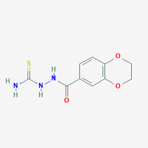 molecular formula C10H11N3O3S B1376748 N-(carbamothioylamino)-2,3-dihydro-1,4-benzodioxine-6-carboxamide CAS No. 1443980-10-6