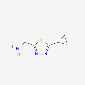 molecular formula C6H9N3S B1376751 (5-环丙基-1,3,4-噻二唑-2-基)甲胺 CAS No. 1228994-86-2