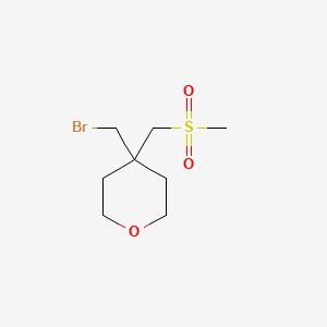 molecular formula C8H15BrO3S B1376759 4-(Bromomethyl)-4-(methanesulfonylmethyl)oxane CAS No. 1423034-63-2