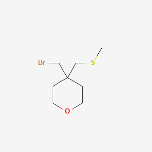 molecular formula C8H15BrOS B1376765 4-(Bromomethyl)-4-[(methylsulfanyl)methyl]oxane CAS No. 1423031-03-1