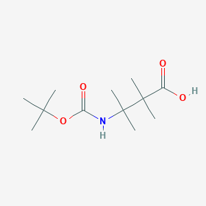 molecular formula C12H23NO4 B1376771 3-{[(Tert-butoxy)carbonyl]amino}-2,2,3-trimethylbutanoic acid CAS No. 1375471-46-7
