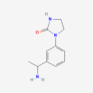molecular formula C11H15N3O B1376772 1-[3-(1-Aminoethyl)phenyl]imidazolidin-2-one CAS No. 1495679-23-6
