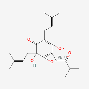 2,4-Cyclohexadien-1-one, 3,5,6-trihydroxy-4,6-bis(3-methyl-2-butenyl)-2-(3-methyl-2-oxobutyl)-, lead salt, (6R)-