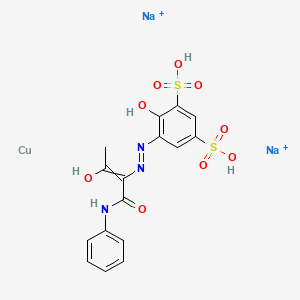 Cuprate(2-), [4-(hydroxy-kappaO)-5-[[2-(oxo-kappaO)-1-[(phenylamino)carbonyl]propyl]azo-kappaN1]-1,3-benzenedisulfonato(4-)]-, disodium