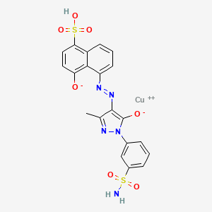 Copper(2+) 3-methyl-4-[(8-oxido-5-sulfonaphthalen-1-yl)diazenyl]-1-(3-sulfamoylphenyl)-1H-pyrazol-5-olate