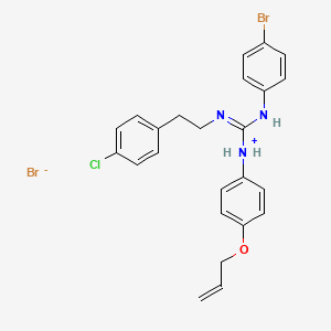 molecular formula C24H24Br2ClN3O B13767866 Guanidine, 1-(p-allyloxyphenyl)-3-(p-bromophenyl)-2-(p-chlorophenethyl)-, hydrobromide CAS No. 69415-47-0