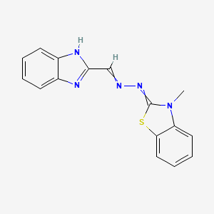 1H-Benzimidazole-2-carboxaldehyde, 2-(3-methyl-2(3H)-benzothiazolylidene)hydrazone