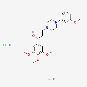 Benzyl alcohol, alpha-(2-(4-(m-methoxyphenyl)piperazinyl)ethyl)-3,4,5-trimethoxy-, dihydrochloride