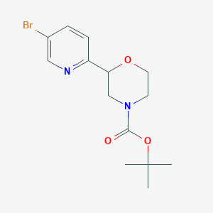 molecular formula C14H19BrN2O3 B1376802 叔丁基 2-(5-溴吡啶-2-基)吗啉-4-羧酸酯 CAS No. 1361112-38-0