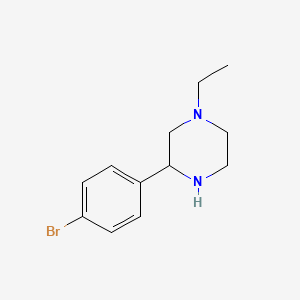 molecular formula C12H17BrN2 B1376804 3-(4-溴苯基)-1-乙基哌嗪 CAS No. 1248907-54-1